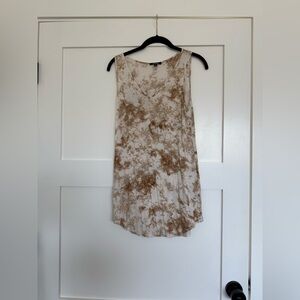 Premise Brown and Cream Tie-Dye Tank Top